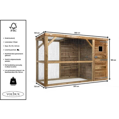 Volière Toon Voldux - 302x122x193 cm