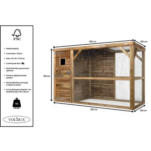 Volière Toon Voldux - 302x122x193 cm