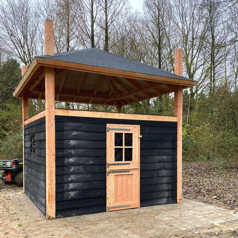 Kippenhok hooiberg bouwpakket Adri | groot hok ook geschikt voor geiten - 390x390x400cm