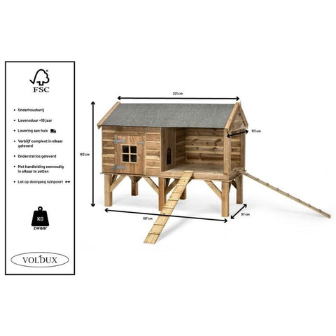 Kippenhok Dennis Voldux - 201x113x163cm