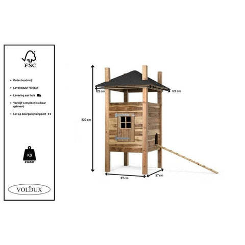 Konijnenhok Hooiberg Fem Voldux - 125x125x220cm