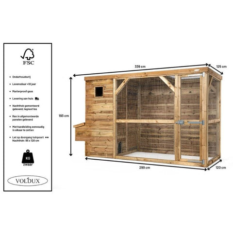 Voldux Kippenhok Toon afmetingen